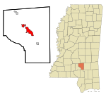 Covington County Mississippi Incorporated and Unincorporated areas Collins Highlighted